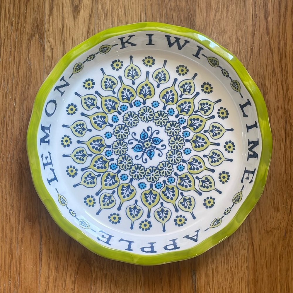 NWOT Anthropologie Green and Blue Pie Dish